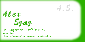 alex szaz business card